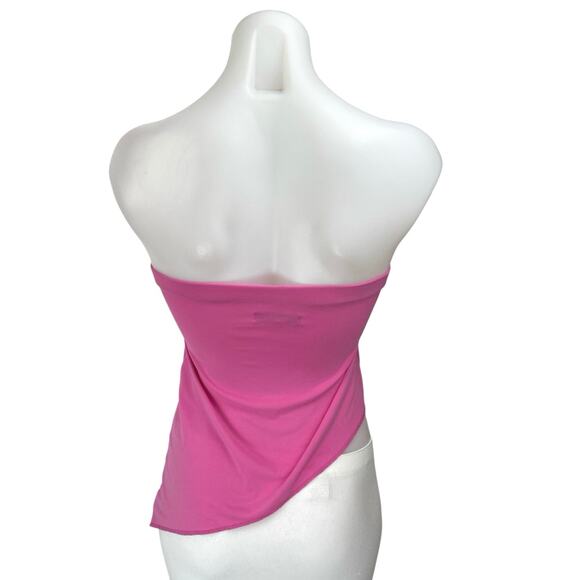 Urban Outfitters Women's Pink Strapless Sleeveless Asymmetric Bandeau Tube Top M - Picture 2 of 4